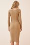 Women's Biscuit Square Collar Slit Knitwear Dress AS00017 - 3