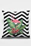 Premium Thai Feather Woven Fabric Double Sided Flamingo Throw Pillow Pillow Case 43x43cm Krl099