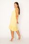 Women's Large Size Yellow Viscose Dress with Frilled Hem 65n35402 - 2