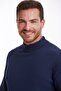 Men's Indigo Regular Fit 100% Cotton Half Turtleneck Sweater - 5