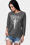 Melek Nirvana Relax Fit Long Sleeve Anthracite Women's Combed Cotton T-Shirt