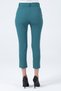 Women's Green High Waist Pocket Belted Leg Slit Atlas Woven Fabric Carrot Cut Trousers - 5