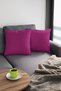 Fuchsia 4-Piece Double Sided Hidden Zipper Throw Pillow Cover Premium Thai Feather Fabric 43x43cm Krl015 - 2