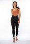 Black Belt V Detailed High Waist Recovery Winter Knitted Leggings - 4
