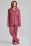31810 Women's Burgundy Long Sleeve Shirt Pajama Set