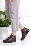 Genuine Leather Velcro Brown Women's Boots - 2