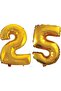25 Years Number Foil Balloon Gold 40 Inch 100 Cm
