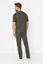 Khaki Printed Knitted Pajama Set THMAW21PT0393 - 5