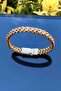 Men's Genuine Leather Bracelet Cream-brown Color Wicker Bracelet - 3