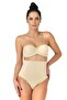 1 Size Reduced Seamless High Waist Seamless Double Slip Corset Panties 2039 Skin