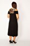 Women's Large Size Brown Shoulder Decollete Roba Garni Dress 65n25800 - 2