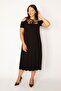 Women's Large Size Brown Shoulder Decollete Roba Garni Dress 65n25800 - 5