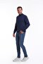 Men's Indigo Regular Fit 100% Cotton Half Turtleneck Sweater - 4
