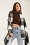 Unisex Soft Textured Checked Shawl Scarf Black White