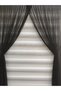 Black Patternless Honeycomb Backdrop 1-3 Close Pleated Greek Rope Double Breasted Black Tulle Curtain