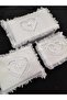 Dowry Satin Heart Embroidered White 3-Piece Bundle, Engagement Bride Groom Bag 3-Piece