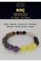 Aries Zodiac Natural Stone Bracelet Amethyst, Citrine, Hematite, Jasper, Pink Quartz, Tourmaline, Garnet Lal - 2