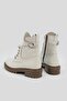 Women's Beige Genuine Leather Lace-up Boots & Booties Size 35-41 - 4