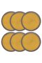 Volonte Bordered Mustard Yellow Jute American Service 2-Piece Knitted Wicker Plate - 4