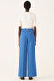 Abner Relaxed Fit Flair Leg Sax Color Trousers - 4