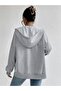 Hooded Zippered Gray Cardigan - 3