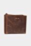 2805 Genuine Real Leather Zippered Women's Wallet Crazy Tan - 2