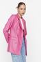 Fuchsia Faux Leather Double Breasted Closure Lined Woven Blazer Jacket TWOAW21CE0156 - 2