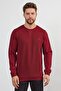 Men's Comfort Winter Crew Neck Burgundy Sweatshirt - 4
