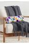 Colorful Mosaic Patterned Modern Digital Printed Suede Cylinder Pillow with Inner Filling - Waist Pillow - 3