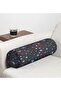 Black Floor Pink Blue Star Patterned Special Design Inner Filled Zippered Suede Armchair Cylinder Pillow - 2