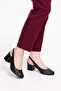 Genuine Leather Laser Cut Stylish Heeled Shoes Şhn.882 - Black - 38 - 3