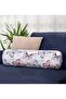 Modern Inner Padded Zippered Suede Armchair Cylinder Pillow with Colorful Butterfly Pattern on White Background - 3