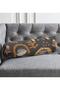 Digital Printed Filled with Abstract Motif - Zippered Suede Cylinder Round Pillow Throw Pillow