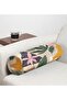 Colorful Background Leaf Patterned Onedraw Drawing Inner Filled Suede Cylinder Pillow Throw Pillow - Waist Pillow - 2