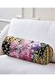 Gold Chain and Flowers on Polka Dot Floor Special Design Modern Cylinder Pillow with Inner Padding - Waist Pillow - 2