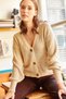 Women's Stone Buttoned Knitwear Cardigan HRK-19000097 - 2