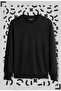 Black Plain Basic Crew Neck Sweatshirt