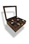 Richbox 12-Piece Watch Box Suede Brown Decorative Corner Protected - 3