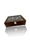 Richbox 12-Piece Watch Box Suede Brown Decorative Corner Protected - 4