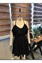 Women's Black Flounce Adjustable Strap Dress 664 - 3