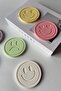 Set of 6 Colorful Emoji Coasters Concrete - 3