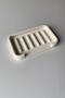 Striped Concrete Soap Dish White
