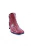 Woman's blunt nose zippered heeled boots burgundy crocodile 213130242674 - 2