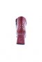Woman's blunt nose zippered heeled boots burgundy crocodile 213130242674 - 4