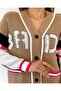 Camel, Black, White, Pink Detailed Knitwear Cardigan - 4