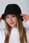 Black Curly Plush Bucket Women's Hat - 5