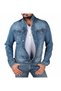 Slim Fit Men's Light Blue Lycra Jeans Jacket 514 - 3