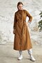 Lined Stripe Pattern Trench Coat - Tan - 5