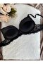 Women's Black Color Lace Padded Underwire Bra - 6