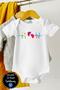 Heart-shaped Organic Printed Snap-Fastened Baby Bodysuit - 6